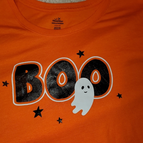 WOMEN’S CELEBRATE HALLOWEEN T SHIRT LARGE 12/14 NWT GHOST BOO - Picture 2 of 5